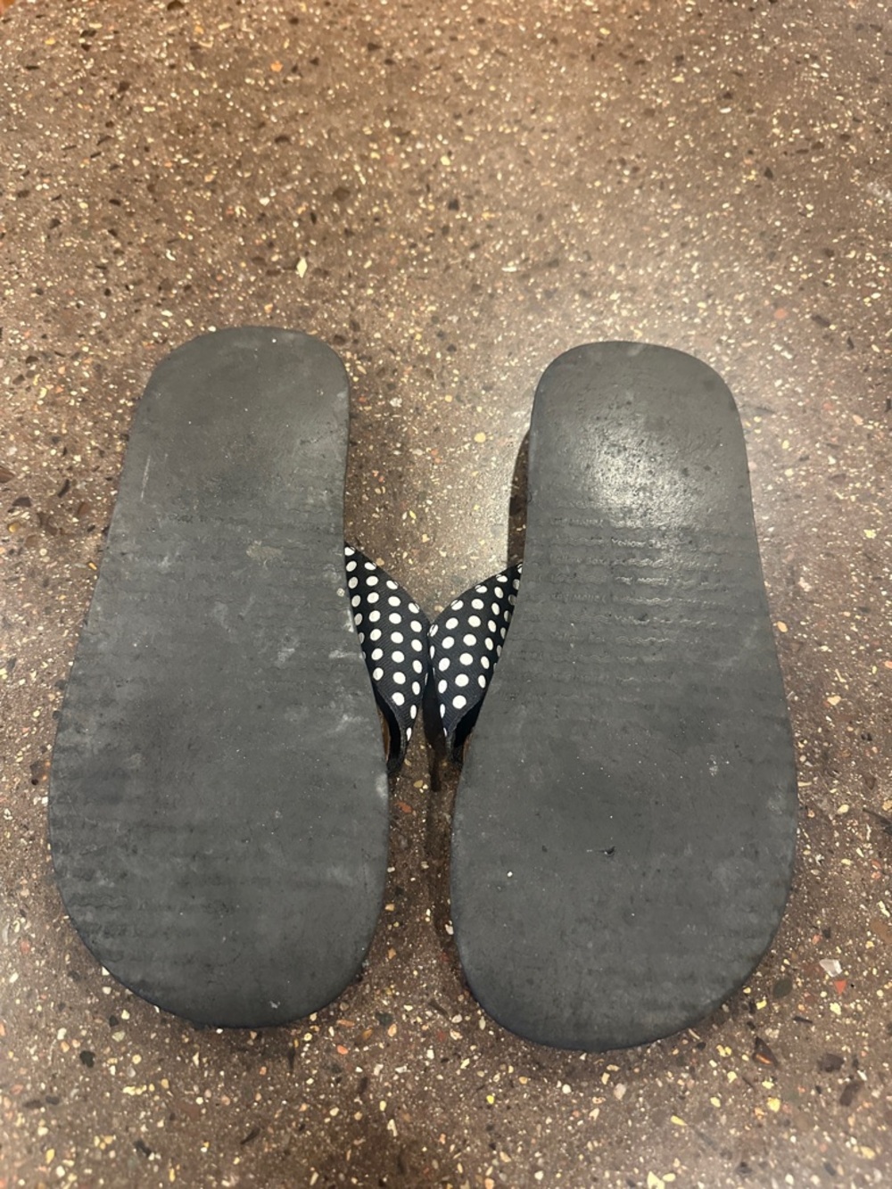 Yellow Box Black Polka Dot Flip-Flop Sandals - Picture 5 of 5